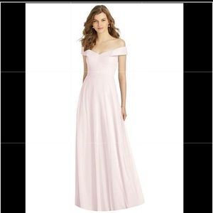 Dessy blush bridesmaid dress